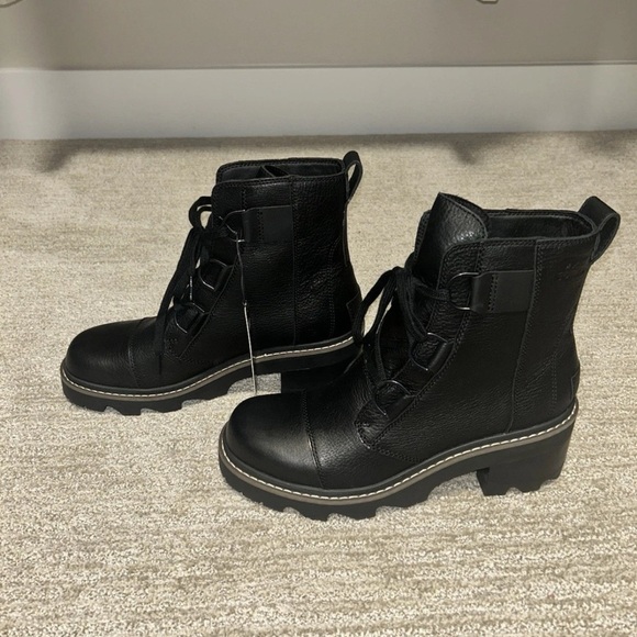 Sorel Women’s Joan Now Lace Boot, Black Leather, 9.5, NWT - Picture 1 of 8